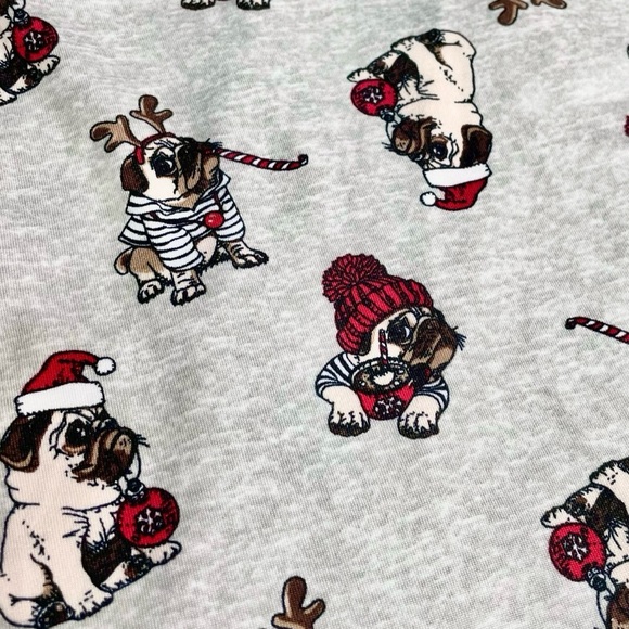 Holiday Pug Pajama Pants ❅ Santa Reindeer - Picture 5 of 5